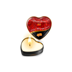 Mini bougie de massage caramel boîte coeur 35ml 